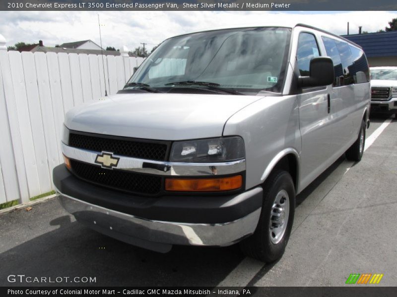 Sheer Silver Metallic / Medium Pewter 2010 Chevrolet Express LT 3500 Extended Passenger Van