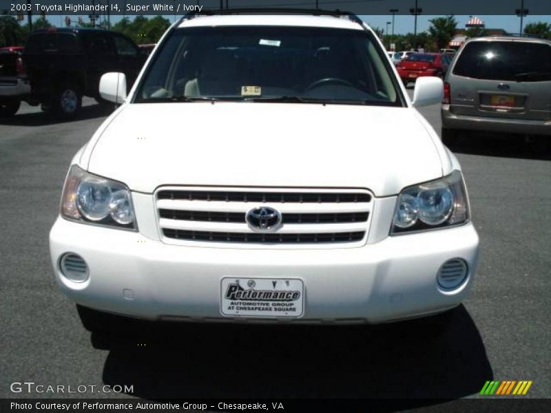Super White / Ivory 2003 Toyota Highlander I4