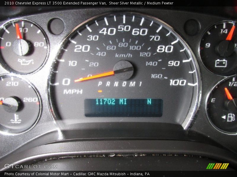 Sheer Silver Metallic / Medium Pewter 2010 Chevrolet Express LT 3500 Extended Passenger Van