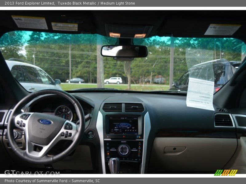 Tuxedo Black Metallic / Medium Light Stone 2013 Ford Explorer Limited