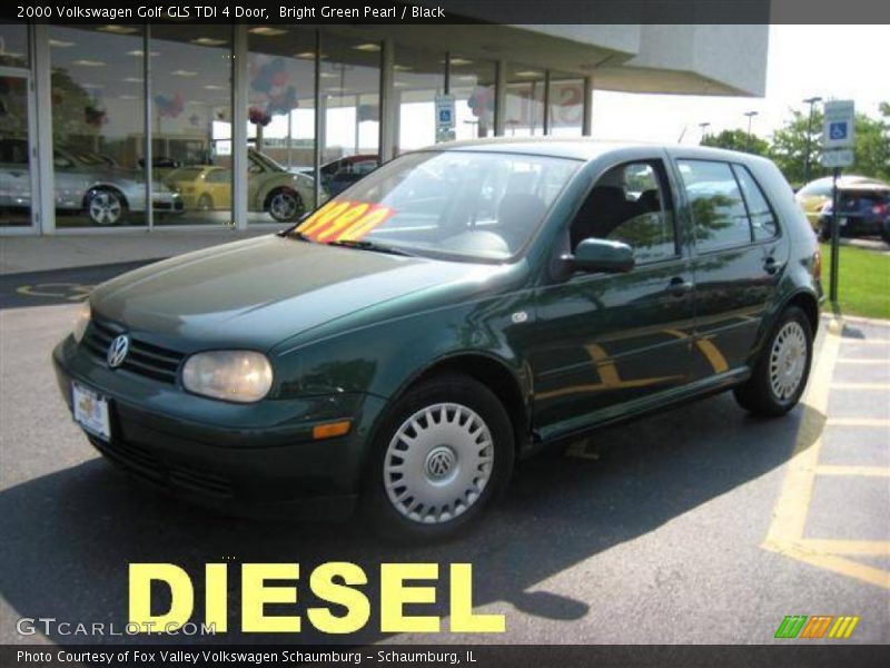 Bright Green Pearl / Black 2000 Volkswagen Golf GLS TDI 4 Door