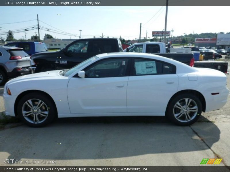 Bright White / Black/Red 2014 Dodge Charger SXT AWD