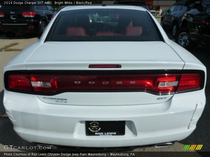 Bright White / Black/Red 2014 Dodge Charger SXT AWD