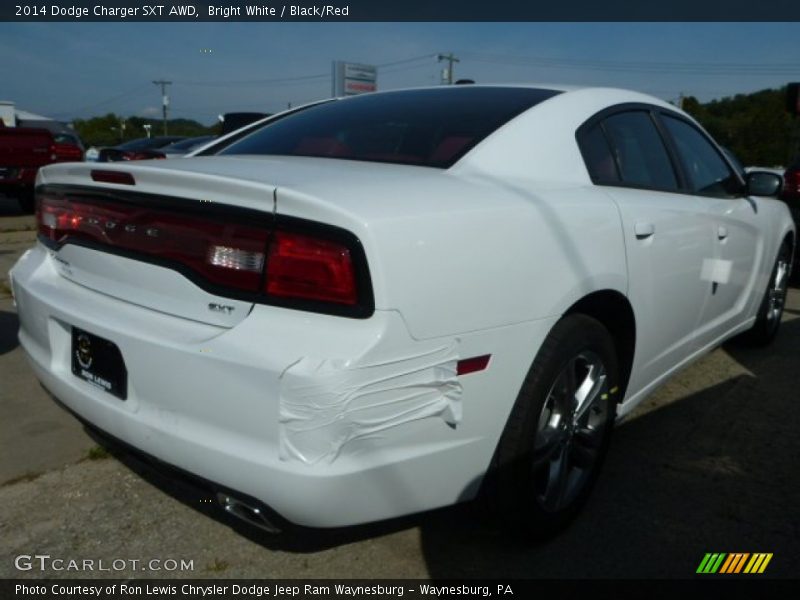 Bright White / Black/Red 2014 Dodge Charger SXT AWD