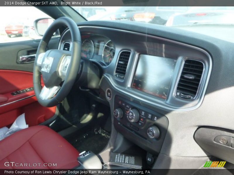 Bright White / Black/Red 2014 Dodge Charger SXT AWD
