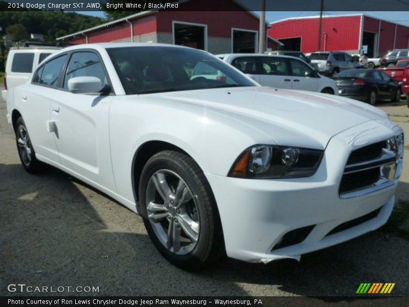 Bright White / Black/Red 2014 Dodge Charger SXT AWD