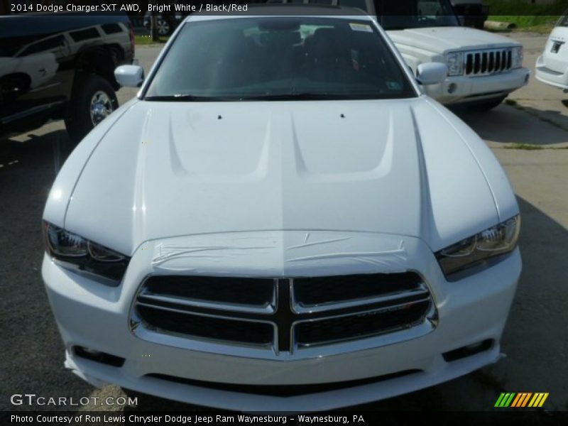 Bright White / Black/Red 2014 Dodge Charger SXT AWD