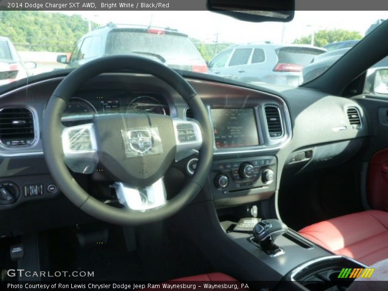 Bright White / Black/Red 2014 Dodge Charger SXT AWD