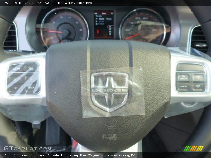 Bright White / Black/Red 2014 Dodge Charger SXT AWD