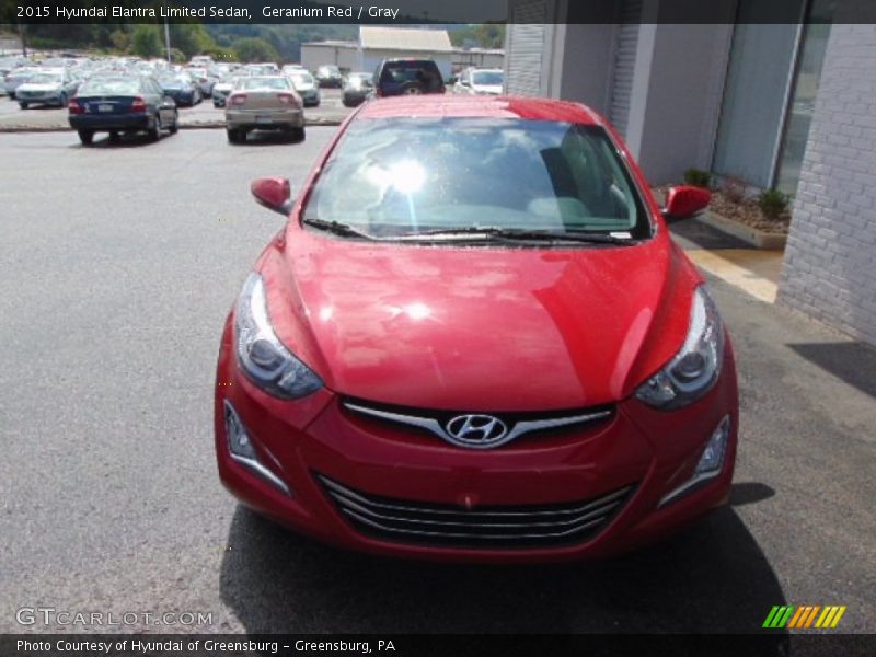 Geranium Red / Gray 2015 Hyundai Elantra Limited Sedan