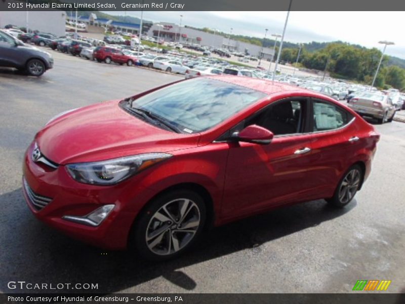 Geranium Red / Gray 2015 Hyundai Elantra Limited Sedan