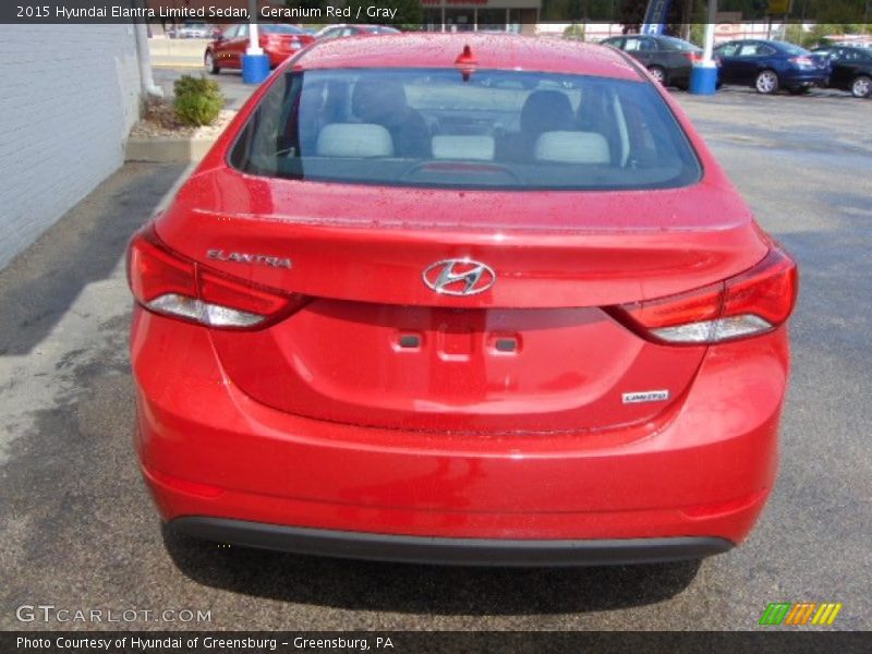 Geranium Red / Gray 2015 Hyundai Elantra Limited Sedan
