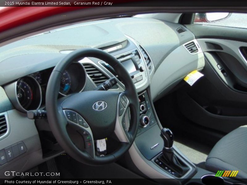 Geranium Red / Gray 2015 Hyundai Elantra Limited Sedan