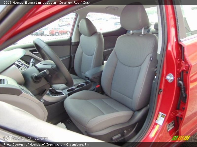 Geranium Red / Gray 2015 Hyundai Elantra Limited Sedan