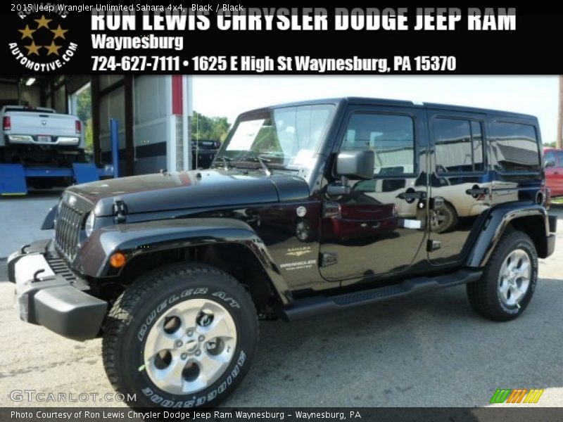 Black / Black 2015 Jeep Wrangler Unlimited Sahara 4x4