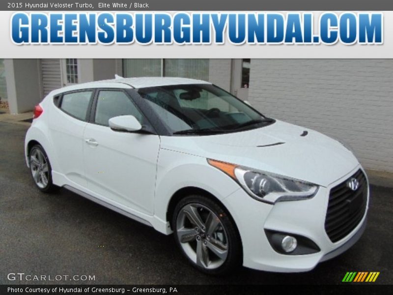 Elite White / Black 2015 Hyundai Veloster Turbo