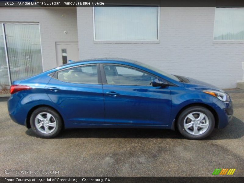 Windy Sea Blue / Beige 2015 Hyundai Elantra SE Sedan