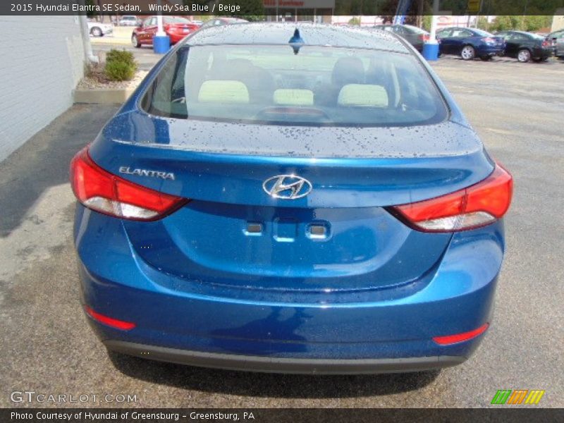 Windy Sea Blue / Beige 2015 Hyundai Elantra SE Sedan