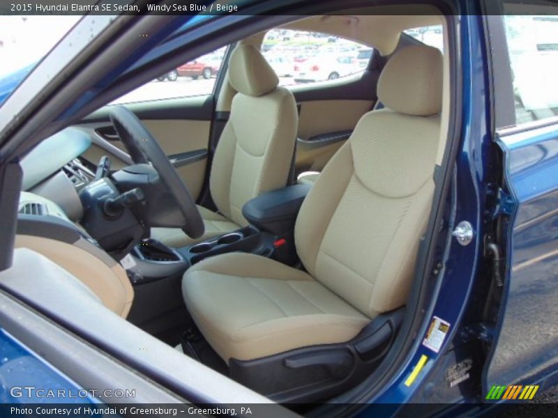 Windy Sea Blue / Beige 2015 Hyundai Elantra SE Sedan