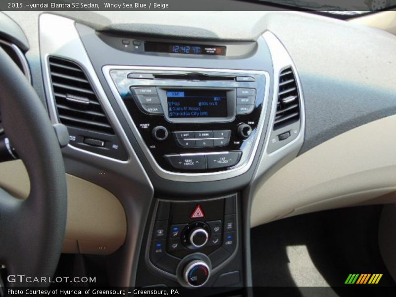Windy Sea Blue / Beige 2015 Hyundai Elantra SE Sedan