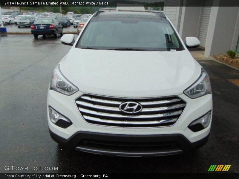 Monaco White / Beige 2014 Hyundai Santa Fe Limited AWD