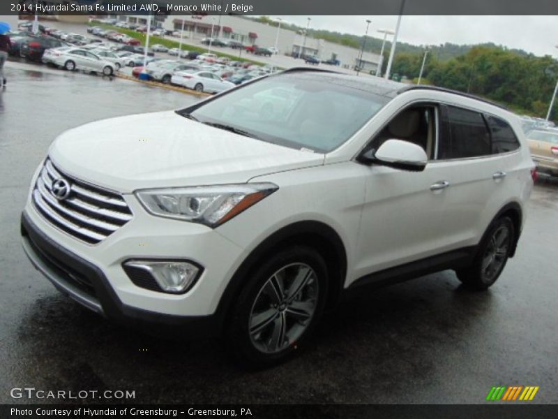 Monaco White / Beige 2014 Hyundai Santa Fe Limited AWD