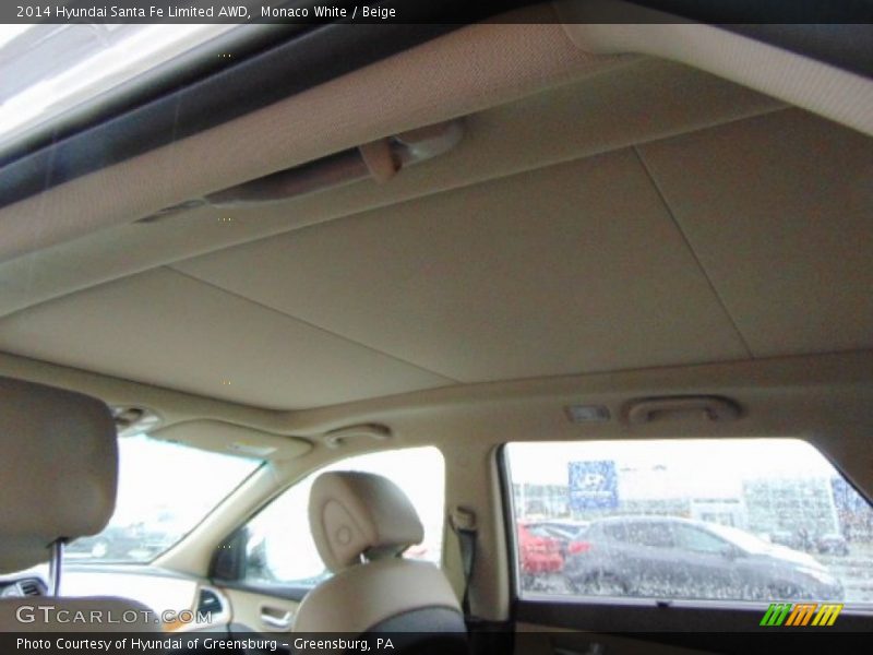 Monaco White / Beige 2014 Hyundai Santa Fe Limited AWD
