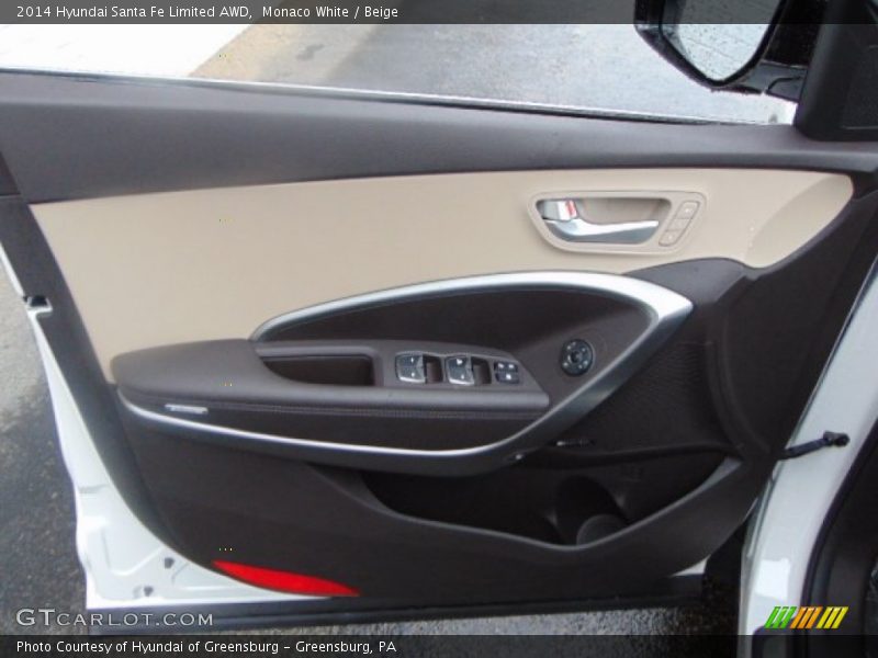Monaco White / Beige 2014 Hyundai Santa Fe Limited AWD