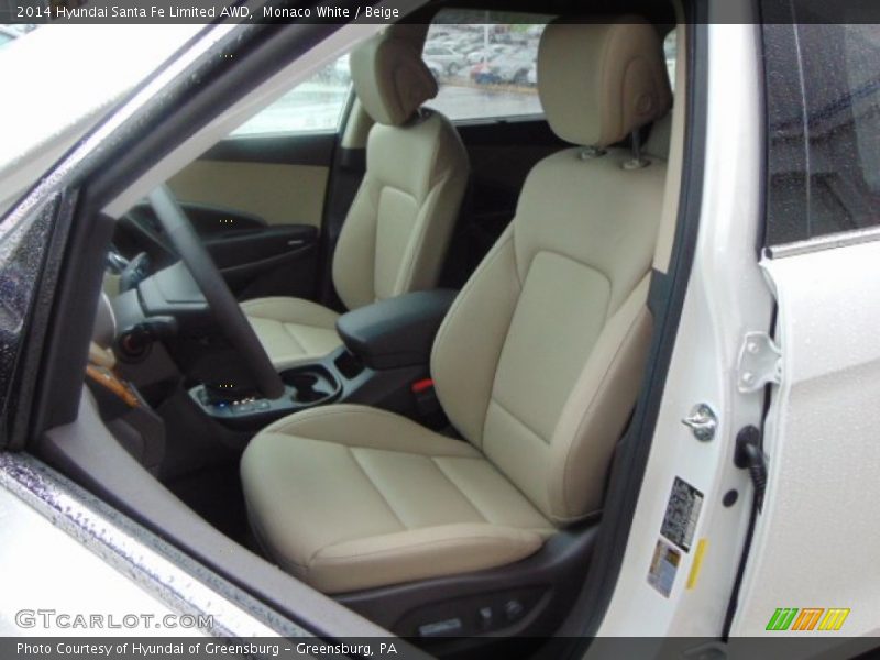 Monaco White / Beige 2014 Hyundai Santa Fe Limited AWD