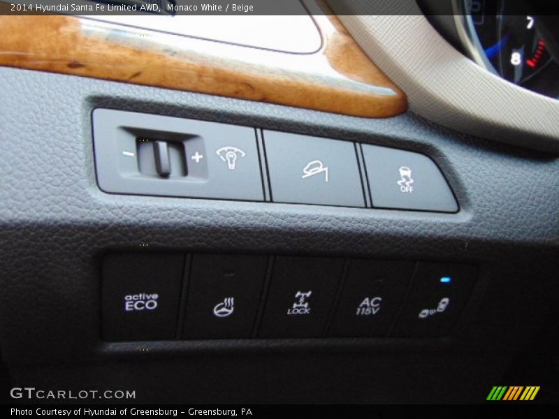Monaco White / Beige 2014 Hyundai Santa Fe Limited AWD