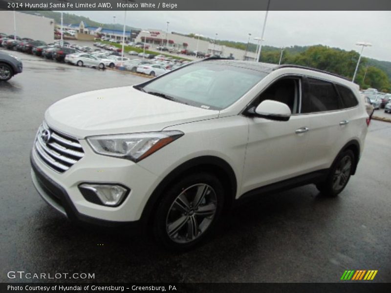 Monaco White / Beige 2014 Hyundai Santa Fe Limited AWD