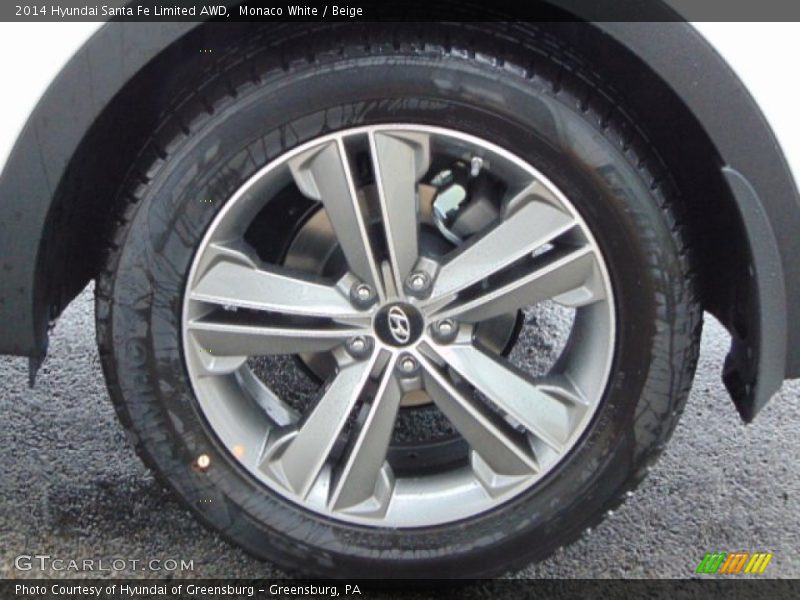 Monaco White / Beige 2014 Hyundai Santa Fe Limited AWD