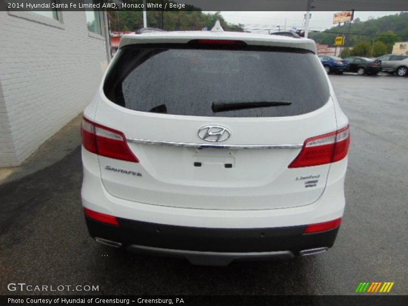 Monaco White / Beige 2014 Hyundai Santa Fe Limited AWD