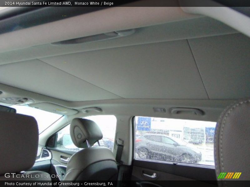 Monaco White / Beige 2014 Hyundai Santa Fe Limited AWD