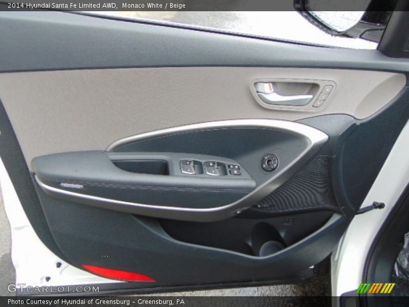 Monaco White / Beige 2014 Hyundai Santa Fe Limited AWD
