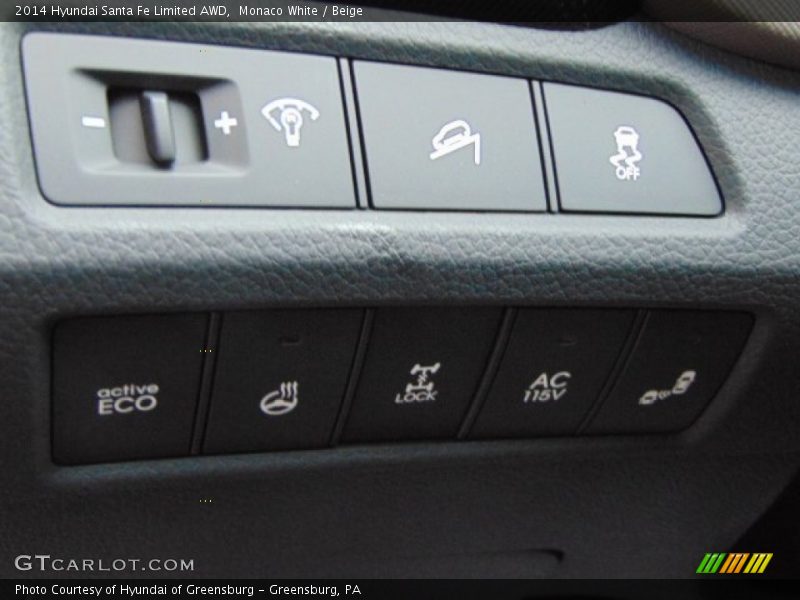 Monaco White / Beige 2014 Hyundai Santa Fe Limited AWD