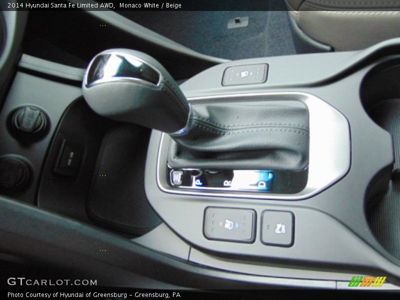 Monaco White / Beige 2014 Hyundai Santa Fe Limited AWD