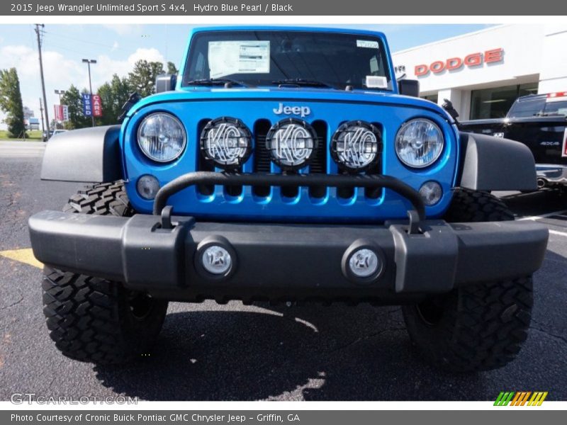 Hydro Blue Pearl / Black 2015 Jeep Wrangler Unlimited Sport S 4x4