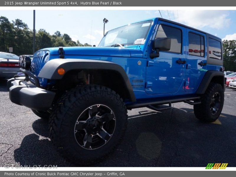 Hydro Blue Pearl / Black 2015 Jeep Wrangler Unlimited Sport S 4x4