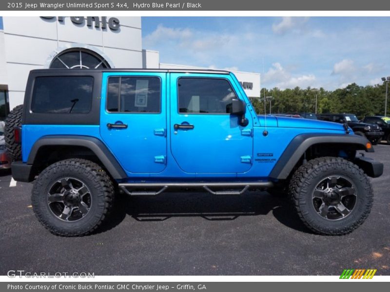 Hydro Blue Pearl / Black 2015 Jeep Wrangler Unlimited Sport S 4x4