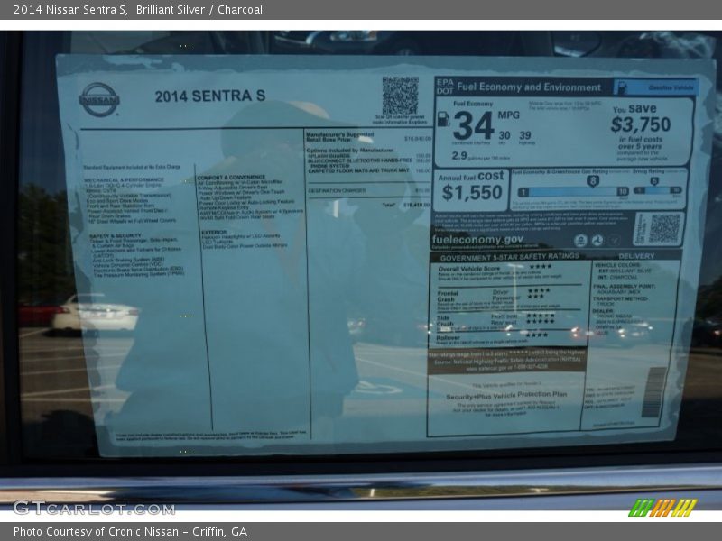 Brilliant Silver / Charcoal 2014 Nissan Sentra S
