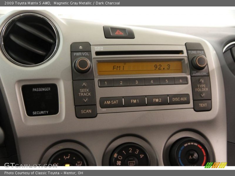 Magnetic Gray Metallic / Dark Charcoal 2009 Toyota Matrix S AWD