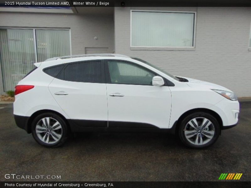 Winter White / Beige 2015 Hyundai Tucson Limited AWD