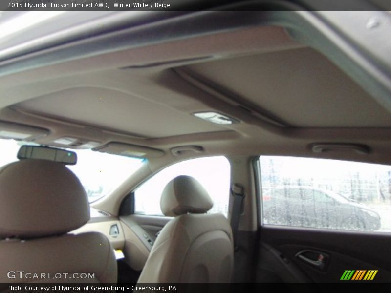 Winter White / Beige 2015 Hyundai Tucson Limited AWD