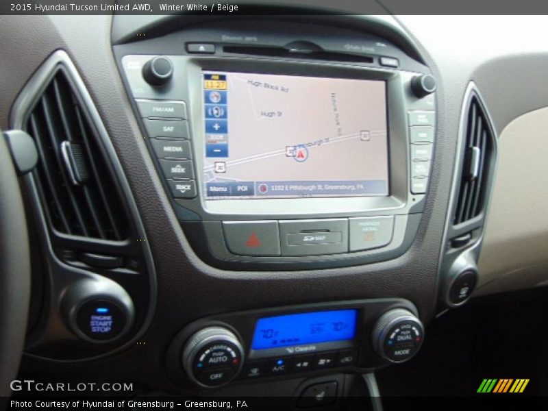 Winter White / Beige 2015 Hyundai Tucson Limited AWD