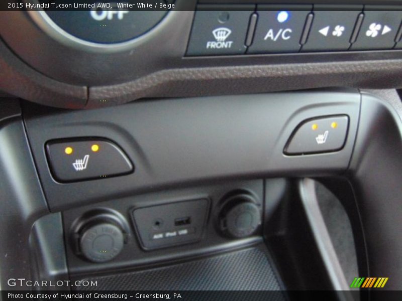 Winter White / Beige 2015 Hyundai Tucson Limited AWD
