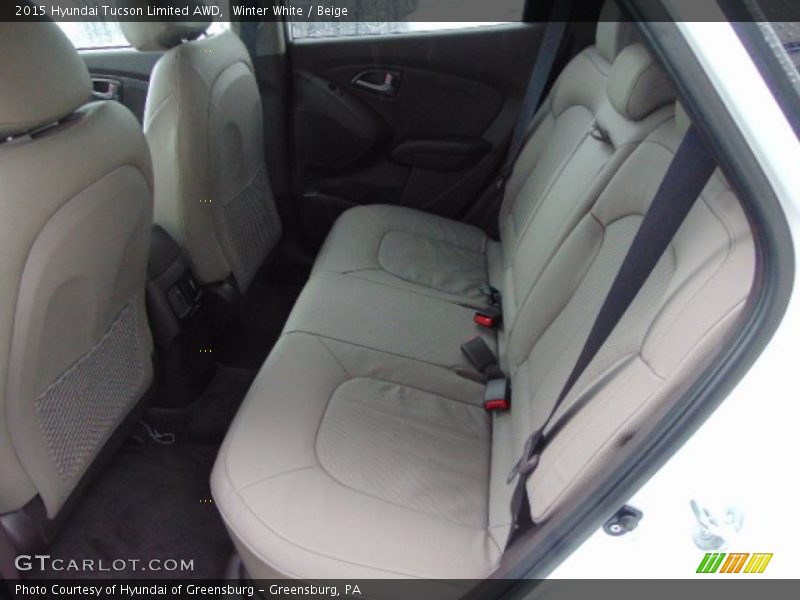 Winter White / Beige 2015 Hyundai Tucson Limited AWD