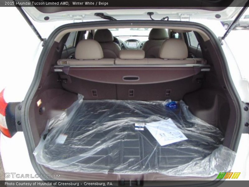 Winter White / Beige 2015 Hyundai Tucson Limited AWD