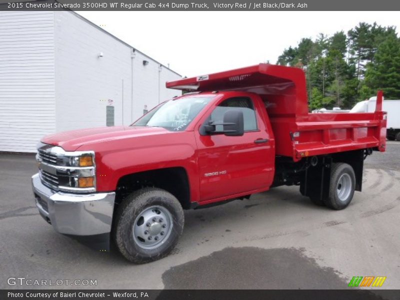 Victory Red / Jet Black/Dark Ash 2015 Chevrolet Silverado 3500HD WT Regular Cab 4x4 Dump Truck