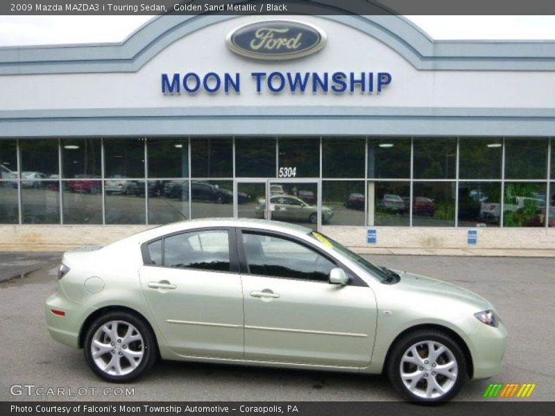 Golden Sand Metallic / Black 2009 Mazda MAZDA3 i Touring Sedan